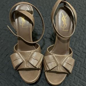 Brown Leather YSL heels worn once